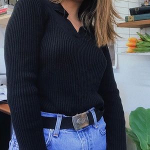 🌹 ribbed black longsleeved top 🌹